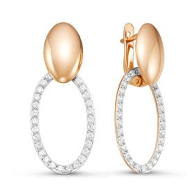 Золотые серьги КЮЗ Del'ta D126467 с фианитом D126467 фото