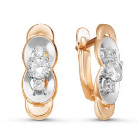 Золотые серьги КЮЗ Del'ta D126484 с фианитом D126484 фото