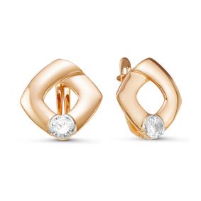Золотые серьги КЮЗ Del'ta D126490 с фианитом D126490 фото