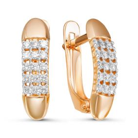 Золотые серьги КЮЗ Del'ta D126505 с фианитом D126505 фото