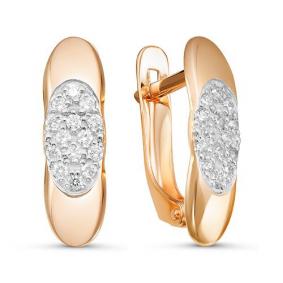 Золотые серьги КЮЗ Del'ta D126506 с фианитом D126506 фото