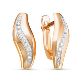 Золотые серьги КЮЗ Del'ta D126507 с фианитом D126507 фото