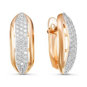 Золотые серьги КЮЗ Del'ta D126508 с фианитом D126508 фото