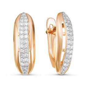 Золотые серьги КЮЗ Del'ta D126509 с фианитом D126509 фото