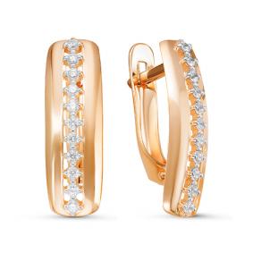 Золотые серьги КЮЗ Del'ta D126510 с фианитом D126510 фото