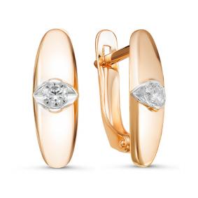 Золотые серьги КЮЗ Del'ta D126512 с фианитом D126512 фото