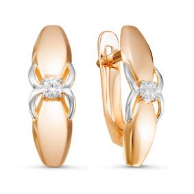 Золотые серьги КЮЗ Del'ta D126513 с фианитом D126513 фото