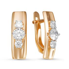 Золотые серьги КЮЗ Del'ta D126524 с фианитом D126524 фото