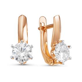 Золотые серьги КЮЗ Del'ta D126527 с фианитом D126527 фото