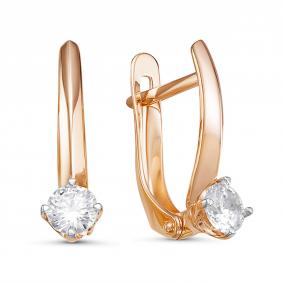 Золотые серьги КЮЗ Del'ta D126529 с фианитом D126529 фото