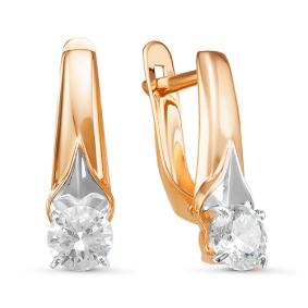 Золотые серьги КЮЗ Del'ta D126541 с фианитом D126541 фото