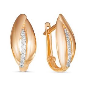 Золотые серьги КЮЗ Del'ta D126578 с фианитом D126578 фото