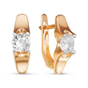 Золотые серьги КЮЗ Del'ta D126643 с фианитом D126643 фото