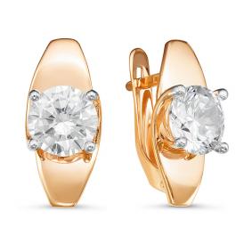 Золотые серьги КЮЗ Del'ta D126644 с фианитом D126644 фото