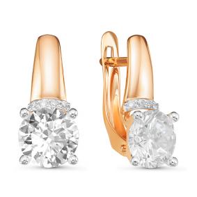 Золотые серьги КЮЗ Del'ta D126648 с фианитом D126648 фото