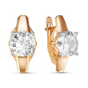 Золотые серьги КЮЗ Del'ta D126651 с фианитом D126651 фото