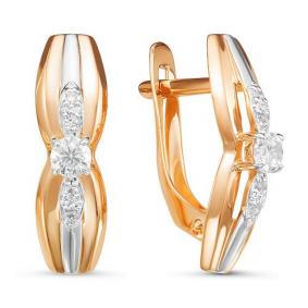 Золотые серьги КЮЗ Del'ta D126671 с фианитом D126671 фото