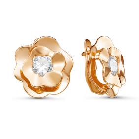 Золотые серьги КЮЗ Del'ta D126693 с фианитом D126693 фото