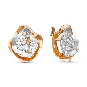 Золотые серьги КЮЗ Del'ta D126698 с фианитом D126698 фото