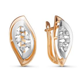 Золотые серьги КЮЗ Del'ta D126700 с фианитом D126700 фото