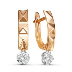 Золотые серьги КЮЗ Del'ta D126713 с фианитом D126713 фото