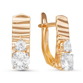 Золотые серьги КЮЗ Del'ta D126724 с фианитом D126724 фото