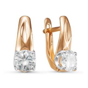 Золотые серьги КЮЗ Del'ta D126729 с фианитом D126729 фото