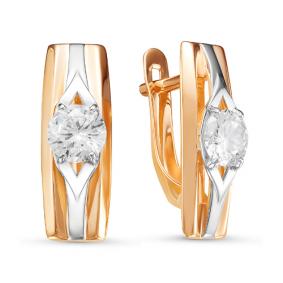 Золотые серьги КЮЗ Del'ta D126755 с фианитом D126755 фото