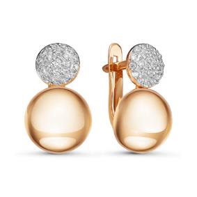 Золотые серьги КЮЗ Del'ta D126880 с фианитом D126880 фото