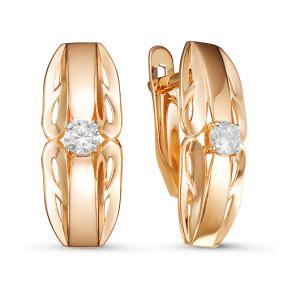 Золотые серьги КЮЗ Del'ta D126922 с фианитом D126922 фото