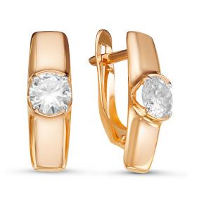 Золотые серьги КЮЗ Del'ta D126923 с фианитом D126923 фото