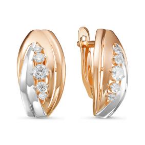 Золотые серьги КЮЗ Del'ta D126944 с фианитом D126944 фото