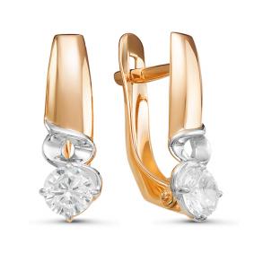 Золотые серьги КЮЗ Del'ta D126972 с фианитом D126972 фото