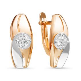 Золотые серьги КЮЗ Del'ta D126979 с фианитом D126979 фото