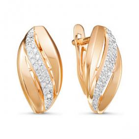 Золотые серьги КЮЗ Del'ta D126983 с фианитом D126983 фото