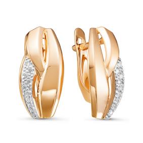 Золотые серьги КЮЗ Del'ta D126984 с фианитом D126984 фото