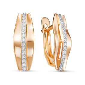 Золотые серьги КЮЗ Del'ta D127005 с фианитом D127005 фото