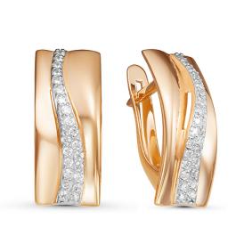 Золотые серьги КЮЗ Del'ta D127019 с фианитом D127019 фото