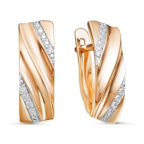 Золотые серьги КЮЗ Del'ta D127022 с фианитом D127022 фото