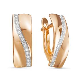 Золотые серьги КЮЗ Del'ta D127026 с фианитом D127026 фото