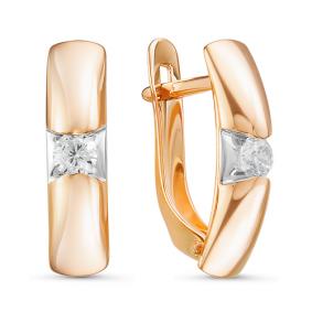 Золотые серьги КЮЗ Del'ta D127036 с фианитом D127036 фото