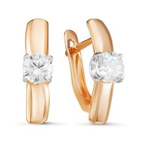 Золотые серьги КЮЗ Del'ta D127037 с фианитом D127037 фото
