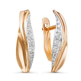 Золотые серьги КЮЗ Del'ta D127050 с фианитом D127050 фото