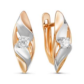 Золотые серьги КЮЗ Del'ta D127068 с фианитом D127068 фото