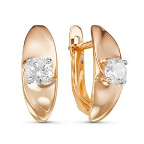 Золотые серьги КЮЗ Del'ta D127070 с фианитом D127070 фото