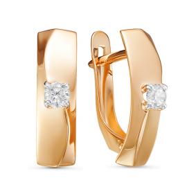 Золотые серьги КЮЗ Del'ta D127074 с фианитом D127074 фото