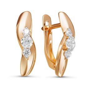 Золотые серьги КЮЗ Del'ta D127079 с фианитом D127079 фото