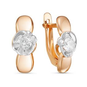 Золотые серьги КЮЗ Del'ta D127087 с фианитом D127087 фото