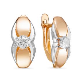 Золотые серьги КЮЗ Del'ta D127091 с фианитом D127091 фото