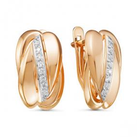 Золотые серьги КЮЗ Del'ta D127099 с фианитом D127099 фото